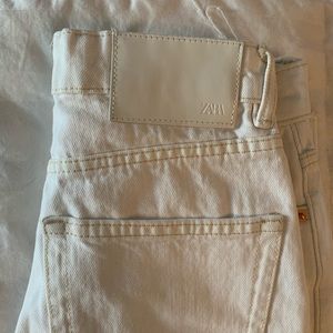 Zara White Jeans straight leg high rise